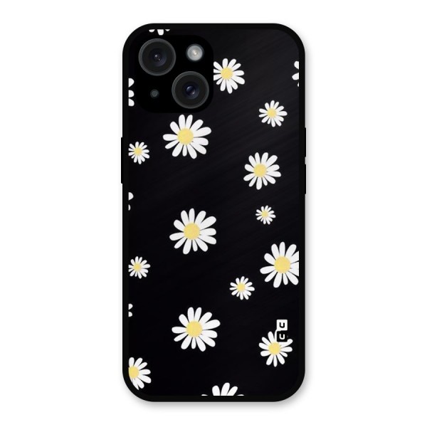 Simple Sunflowers Pattern Metal Back Case for iPhone 15