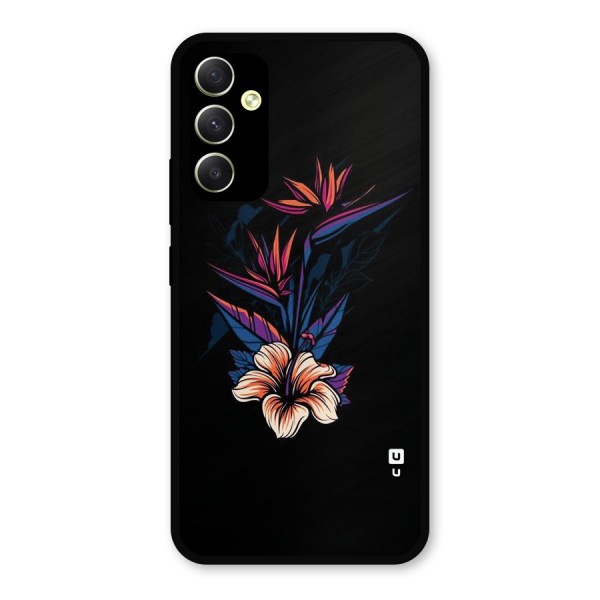 Single Painted Flower Metal Back Case for Galaxy A34