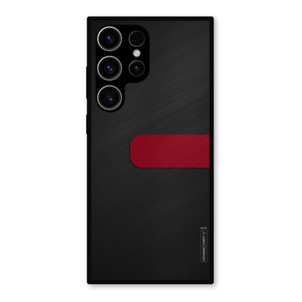 Single Red Stripe Metal Back Case for Galaxy S23 Ultra