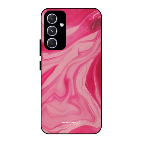 Sizzling Pink Marble Texture Metal Back Case for Galaxy A54