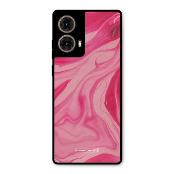 Sizzling Pink Marble Texture Metal Back Case for Moto G85