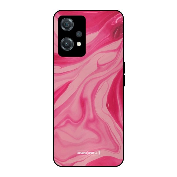 Sizzling Pink Marble Texture Metal Back Case for OnePlus Nord CE 2 Lite 5G
