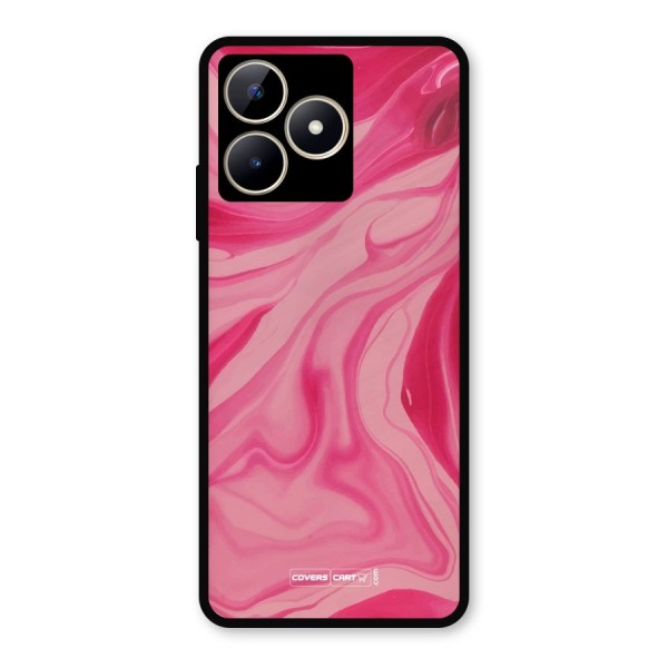 Sizzling Pink Marble Texture Metal Back Case for Realme C53