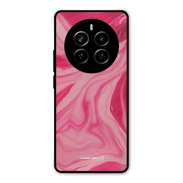 Sizzling Pink Marble Texture Metal Back Case for Realme P1 Pro