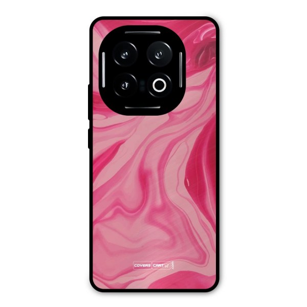 Sizzling Pink Marble Texture Metal Back Case for iQOO 13