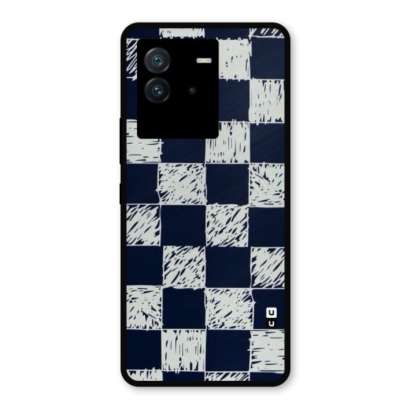 Sketchy Check Design Metal Back Case for iQOO Neo 6 5G