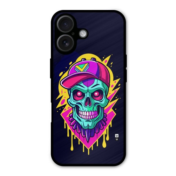 Skull In Cap Metal Back Case for iPhone 16