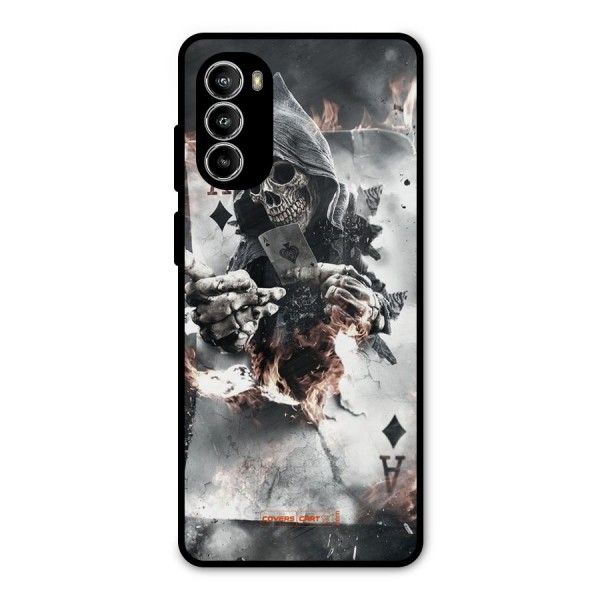 Skull with an Ace Metal Back Case for Moto G52