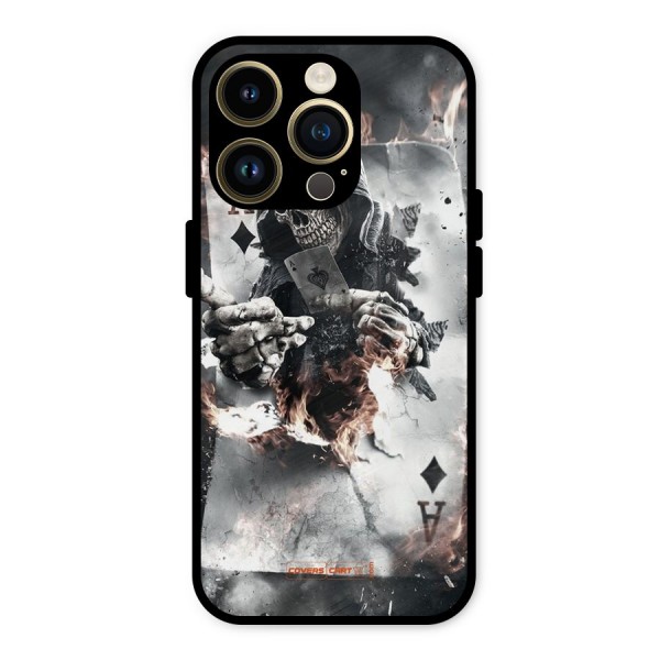 Skull with an Ace Metal Back Case for iPhone 14 Pro