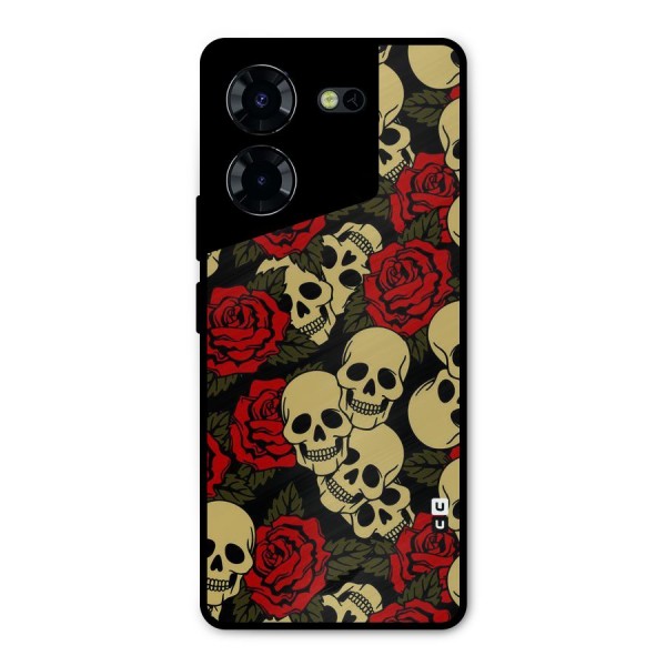 Skulled Roses Metal Back Case for Tecno Pova 5 Pro 5G