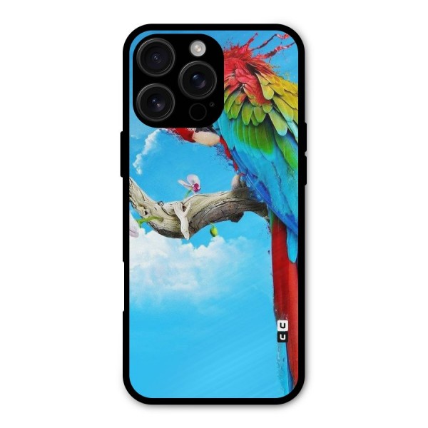 Sky Parrot Metal Back Case for iPhone 16 Pro Max