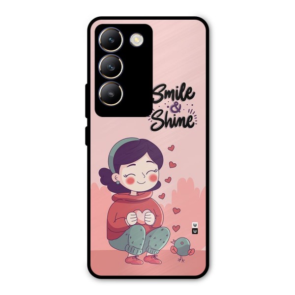 Smile And Shine Metal Back Case for Vivo T3 5G