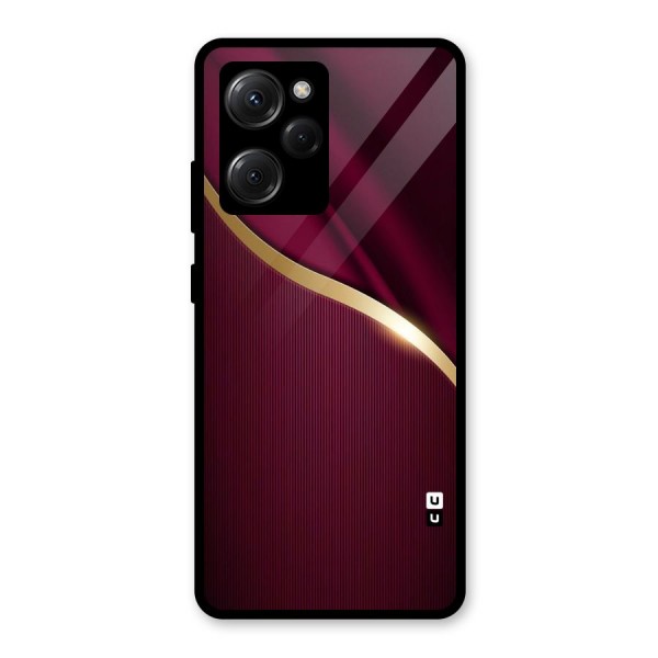 Smooth Maroon Glass Back Case for Poco X5 Pro