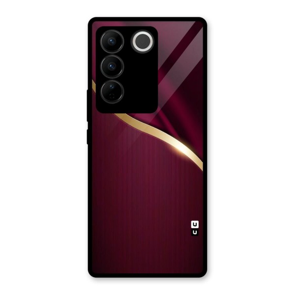 Smooth Maroon Glass Back Case for Vivo V27 Pro