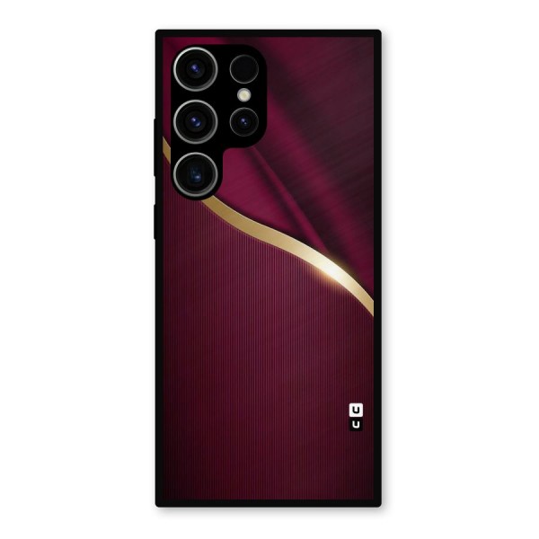 Smooth Maroon Metal Back Case for Galaxy S23 Ultra