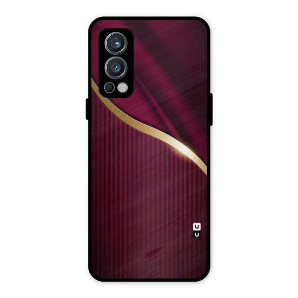 Smooth Maroon Metal Back Case for OnePlus Nord 2 5G