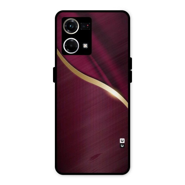 Smooth Maroon Metal Back Case for Oppo F21 Pro 4G