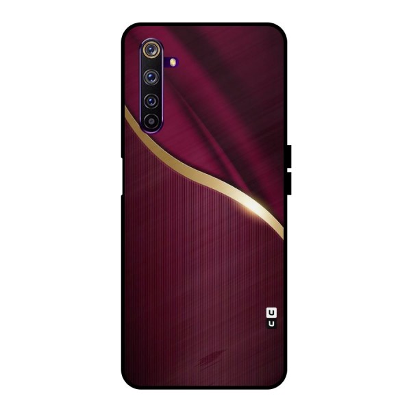 Smooth Maroon Metal Back Case for Realme 6 Pro