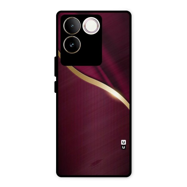 Smooth Maroon Metal Back Case for Vivo T2 Pro