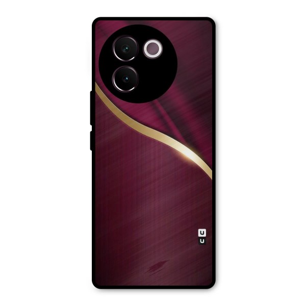 Smooth Maroon Metal Back Case for Vivo V30e