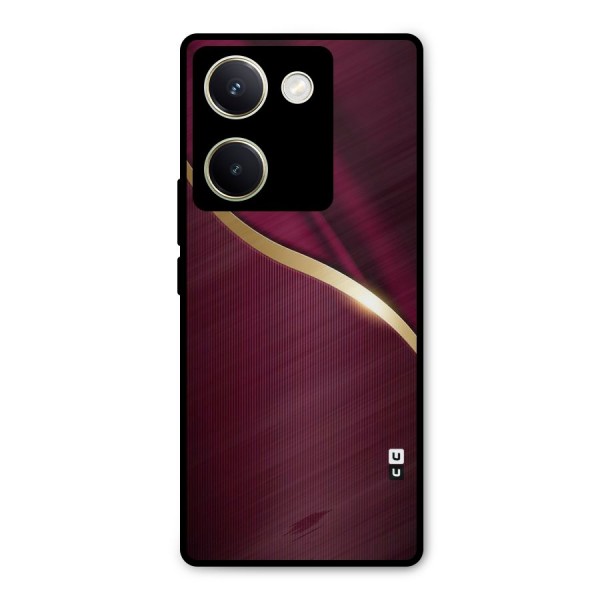 Smooth Maroon Metal Back Case for Vivo Y200 Pro