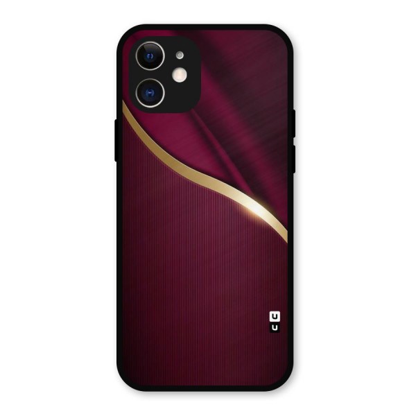Smooth Maroon Metal Back Case for iPhone 12