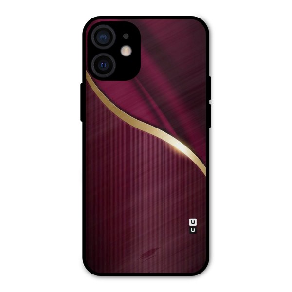Smooth Maroon Metal Back Case for iPhone 12 Mini