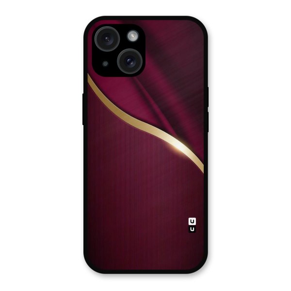 Smooth Maroon Metal Back Case for iPhone 15