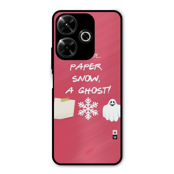 Snow Paper Metal Back Case for Poco M6 Plus