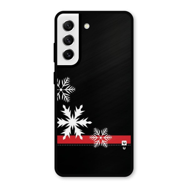 Snowflake Ribbon Metal Back Case for Galaxy S21 FE 5G