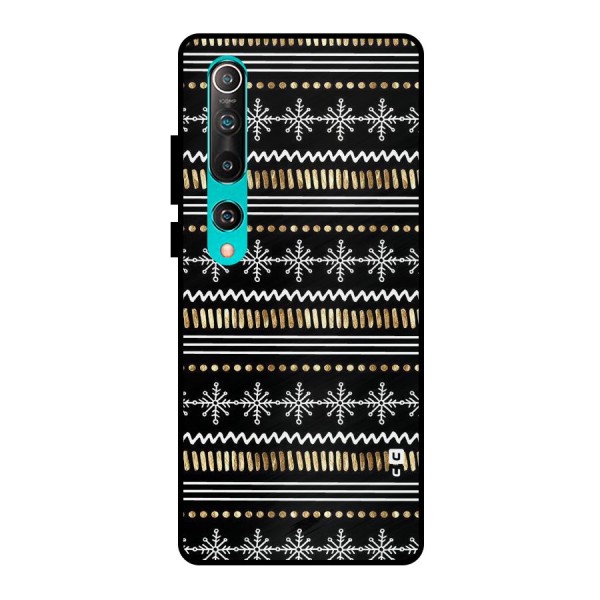 Snowflakes Gold Metal Back Case for Mi 10