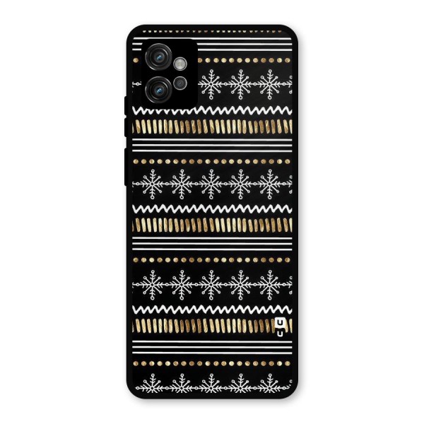Snowflakes Gold Metal Back Case for Moto G32