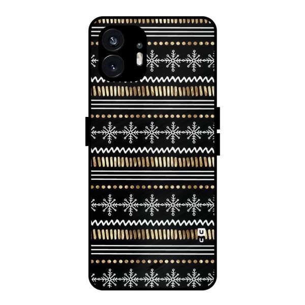 Snowflakes Gold Metal Back Case for Nothing Phone 2
