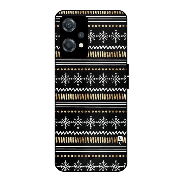 Snowflakes Gold Metal Back Case for OnePlus Nord CE 2 Lite 5G