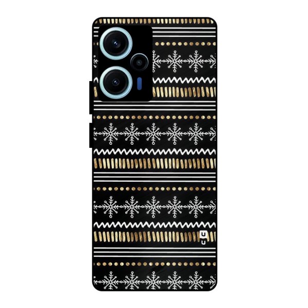 Snowflakes Gold Metal Back Case for Poco F5