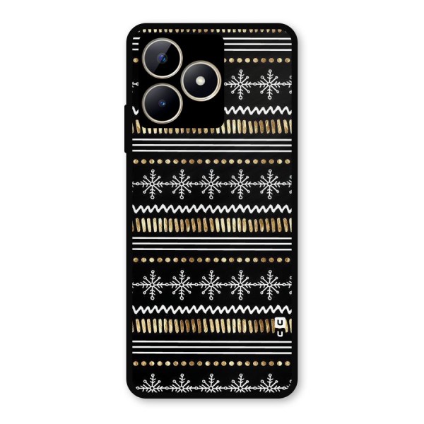 Snowflakes Gold Metal Back Case for Realme Narzo N53