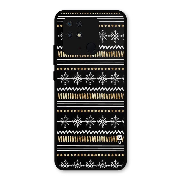 Snowflakes Gold Metal Back Case for Redmi 10 Power
