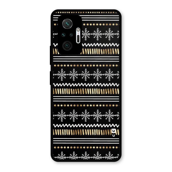 Snowflakes Gold Metal Back Case for Redmi Note 10 Pro Max