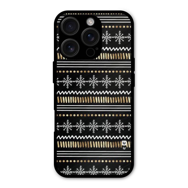 Snowflakes Gold Metal Back Case for iPhone 16 Pro