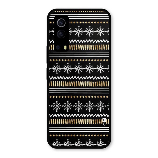 Snowflakes Gold Metal Back Case for iQOO Z3