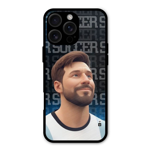 Soccer Star Smiles Metal Back Case for iPhone 16 Pro Max
