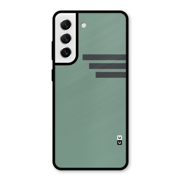 Solid Sports Stripe Metal Back Case for Galaxy S21 FE 5G