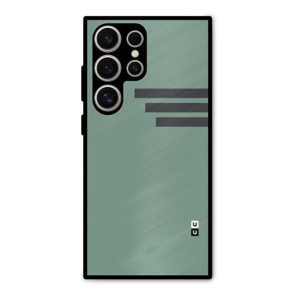 Solid Sports Stripe Metal Back Case for Galaxy S24 Ultra