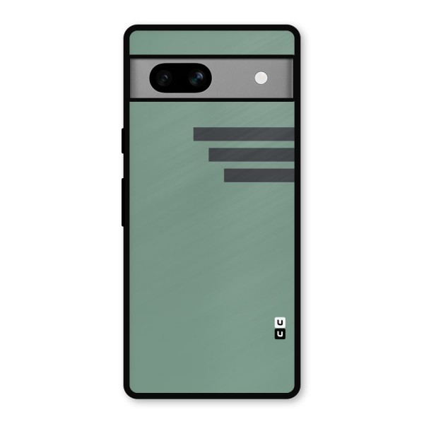 Solid Sports Stripe Metal Back Case for Google Pixel 7a