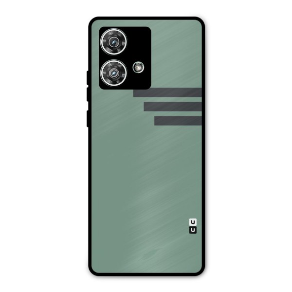 Solid Sports Stripe Metal Back Case for Motorola Edge 40 Neo