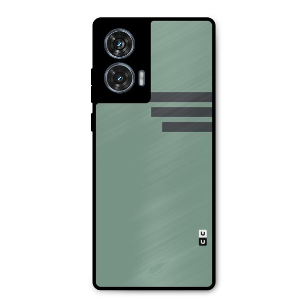 Solid Sports Stripe Metal Back Case for Motorola Edge 50 Fusion