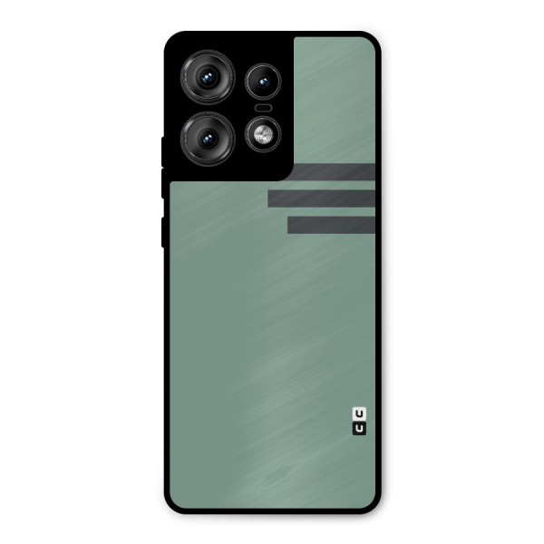 Solid Sports Stripe Metal Back Case for Motorola Edge 50 Pro