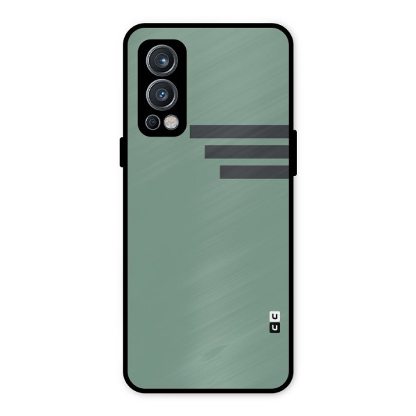 Solid Sports Stripe Metal Back Case for OnePlus Nord 2 5G