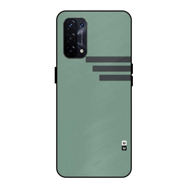 Solid Sports Stripe Metal Back Case for Oppo A74 5G