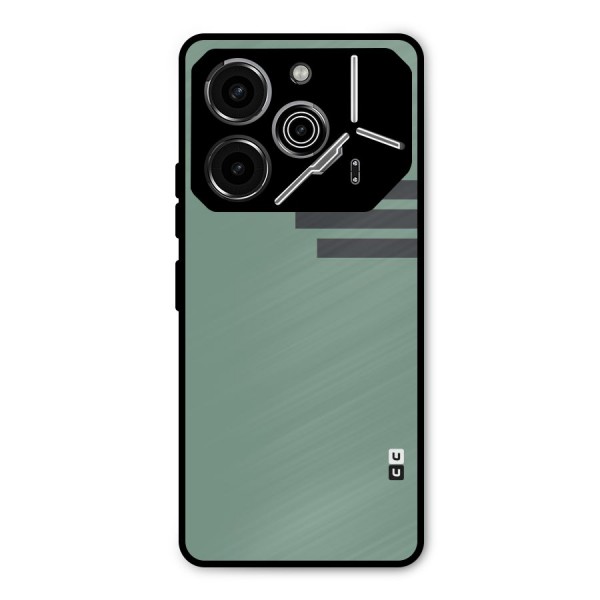 Solid Sports Stripe Metal Back Case for Tecno Pova 6 Pro